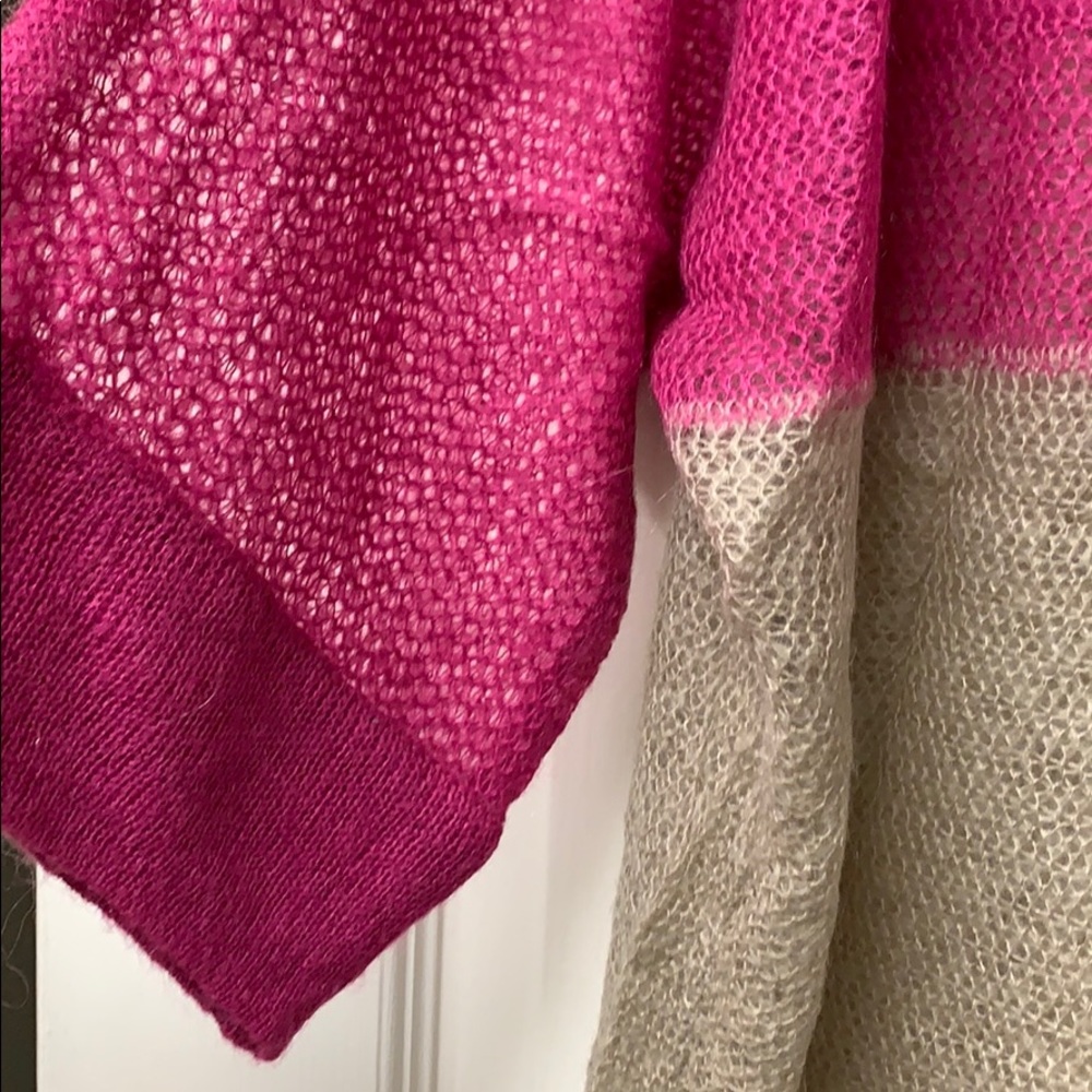 Banana Republic Hot Electric Pink and Tan Cowl Neck Sweater - Picture 4 of 6